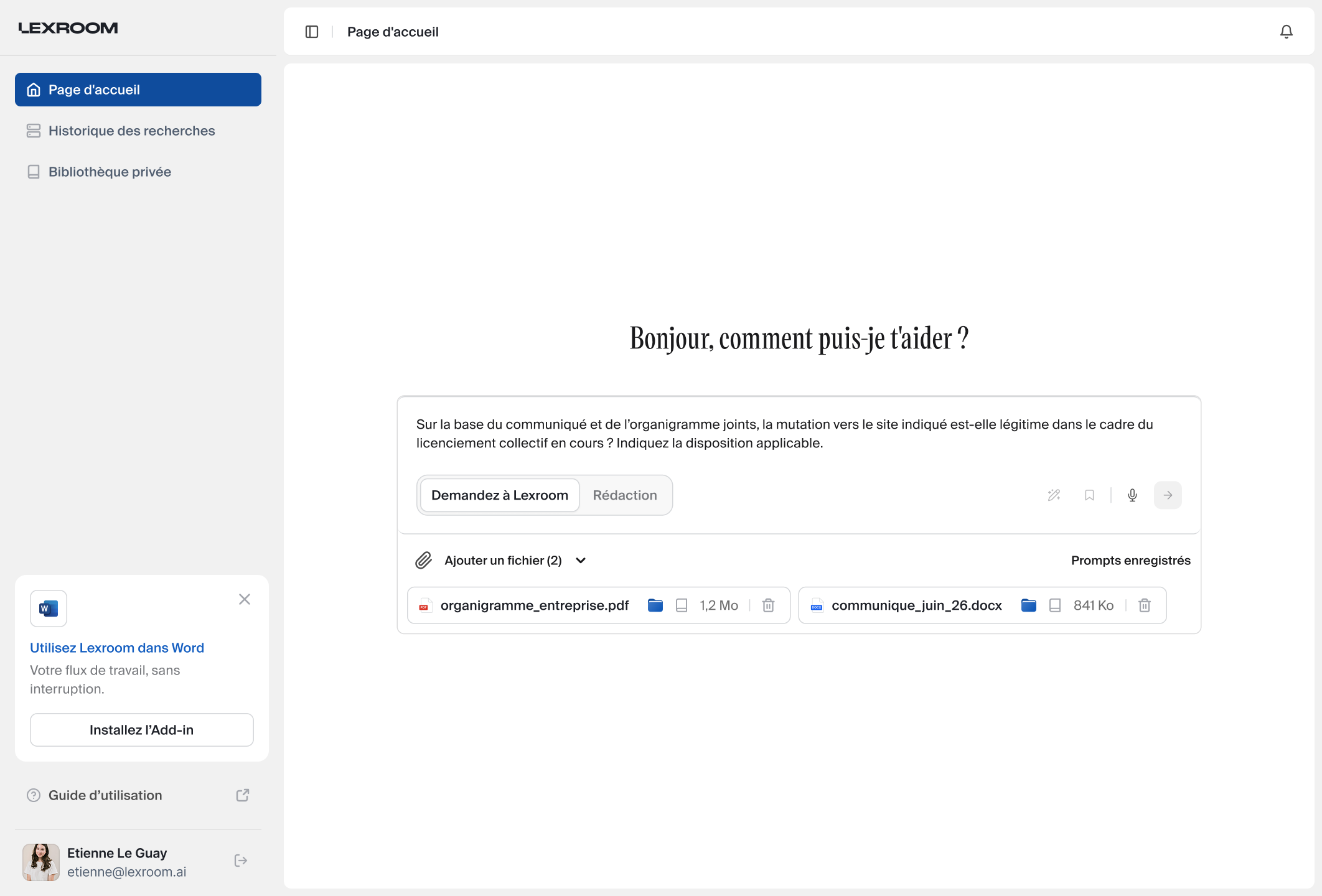Aperçu de Query Juriste